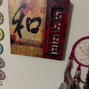 Harmony Wall Art Decor in Red and Gold